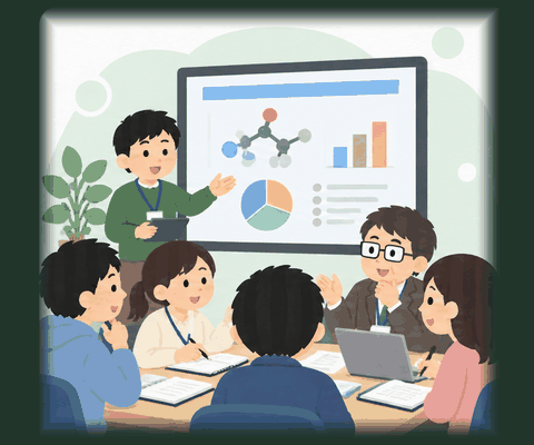 Research progress meeting in the laboratory.